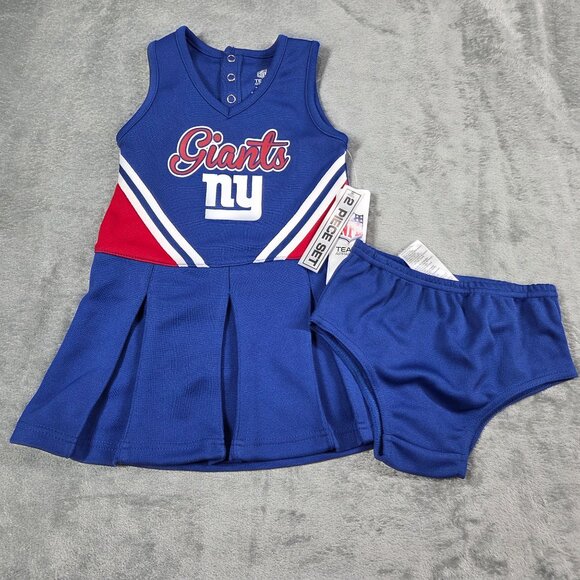 New York Giants Dress Girls 3T Blue Cheerleader 2pc Set NFL Team Apparel NEW - Picture 1 of 9